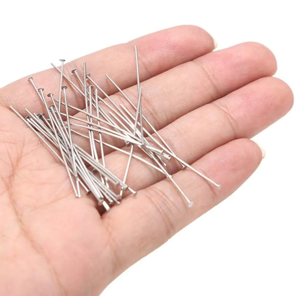 100 Stück/Los, Länge 20 mm/25 mm/30 mm/35 mm/40 mm, Edelstahl-T-förmige Stifte für die Herstellung von Schmuck, Stifte, Zubehör, Durchmesser 0,6 mm. – Detail 2