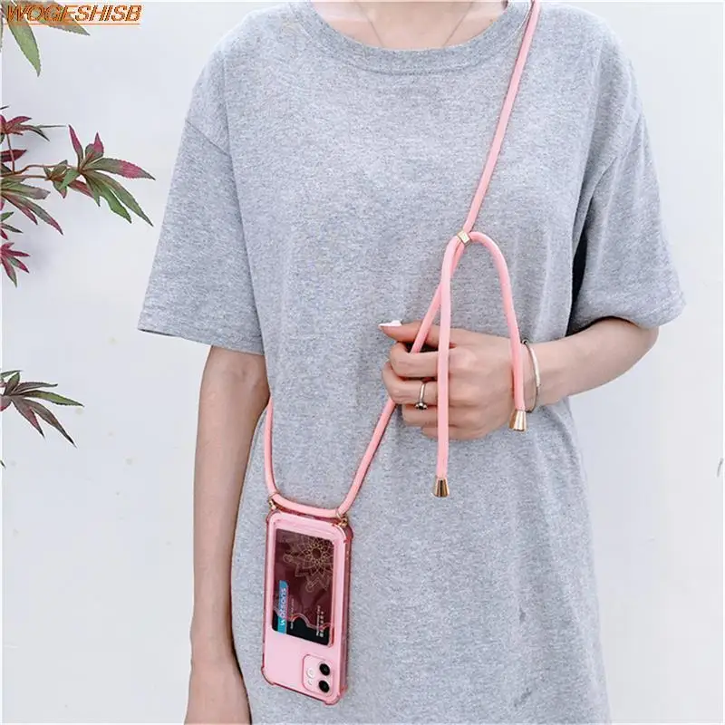 Transparent Case for Xiaomi Poco X3 NFC M2 M3 Redmi 9T Note 8 9 9S 10 10S Pro Max Power Shockproof Card Crossbody Lanyard Cover