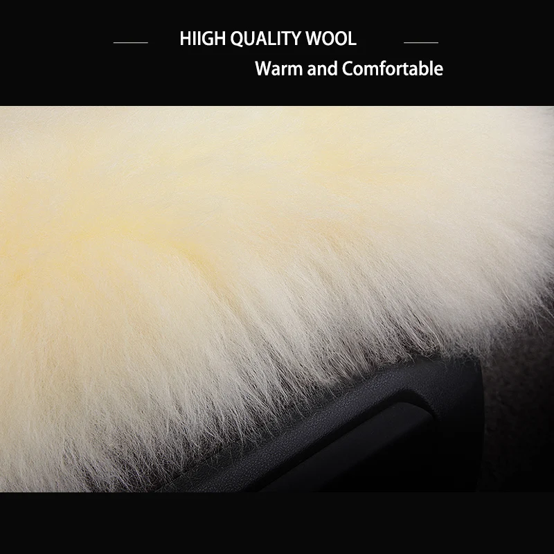 1 PCS Warm Car Seat Cover Wool Fur Natural Sheepskin Seat Covers Winter Plush Cushion Faux Fur Material Car Interior Accessories