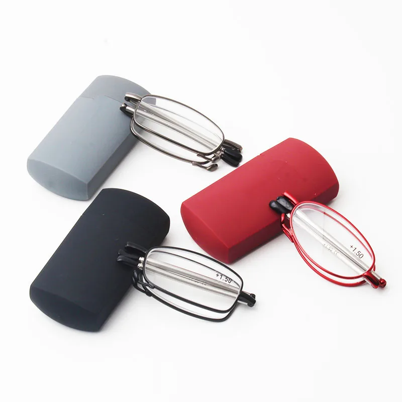 Men and Women Anti-Blue Light Foldable Reading Glasses Anti-Fatigue Anti-Radiation Glasses Hyperopia Glasses +100 to +400