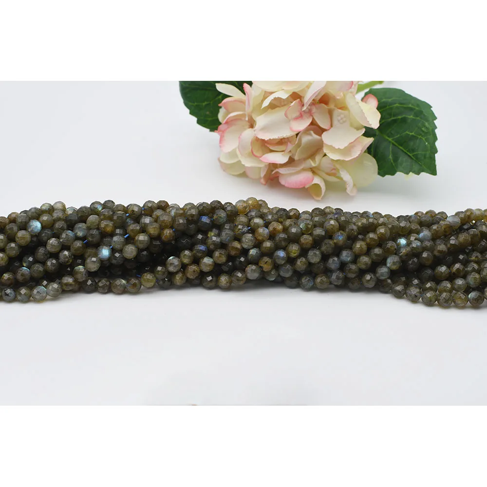 4-10mm Natural Faceted Green Labradorite Irregular round Stone Beads For DIY necklace bracelet jewelry making 15 