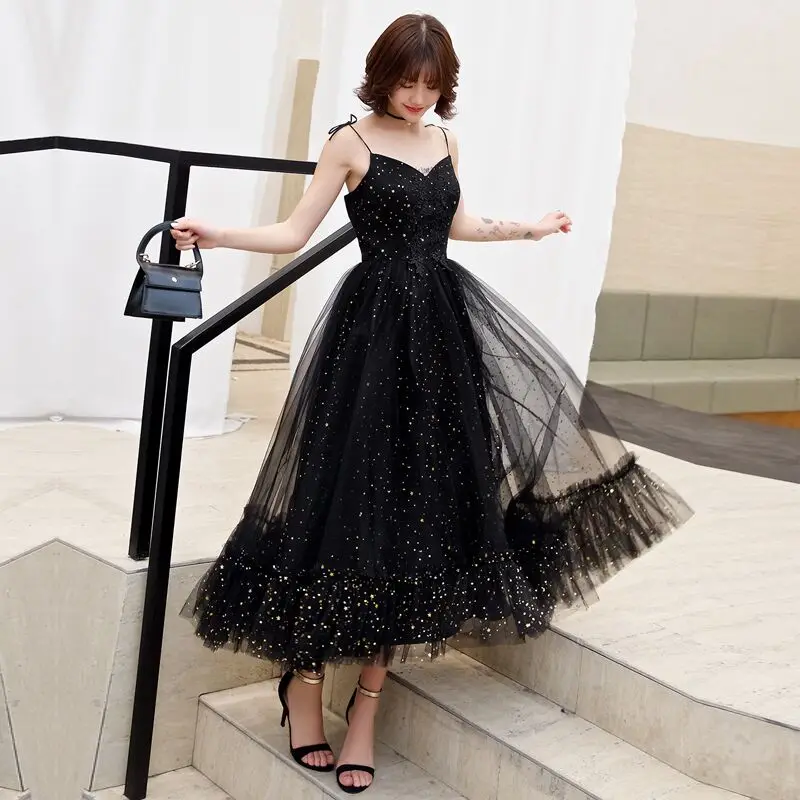 New Style Black Prom Party Evening Dresses Vestido De Noiva Simple Robe De Soiree вечерние платья Lace-up