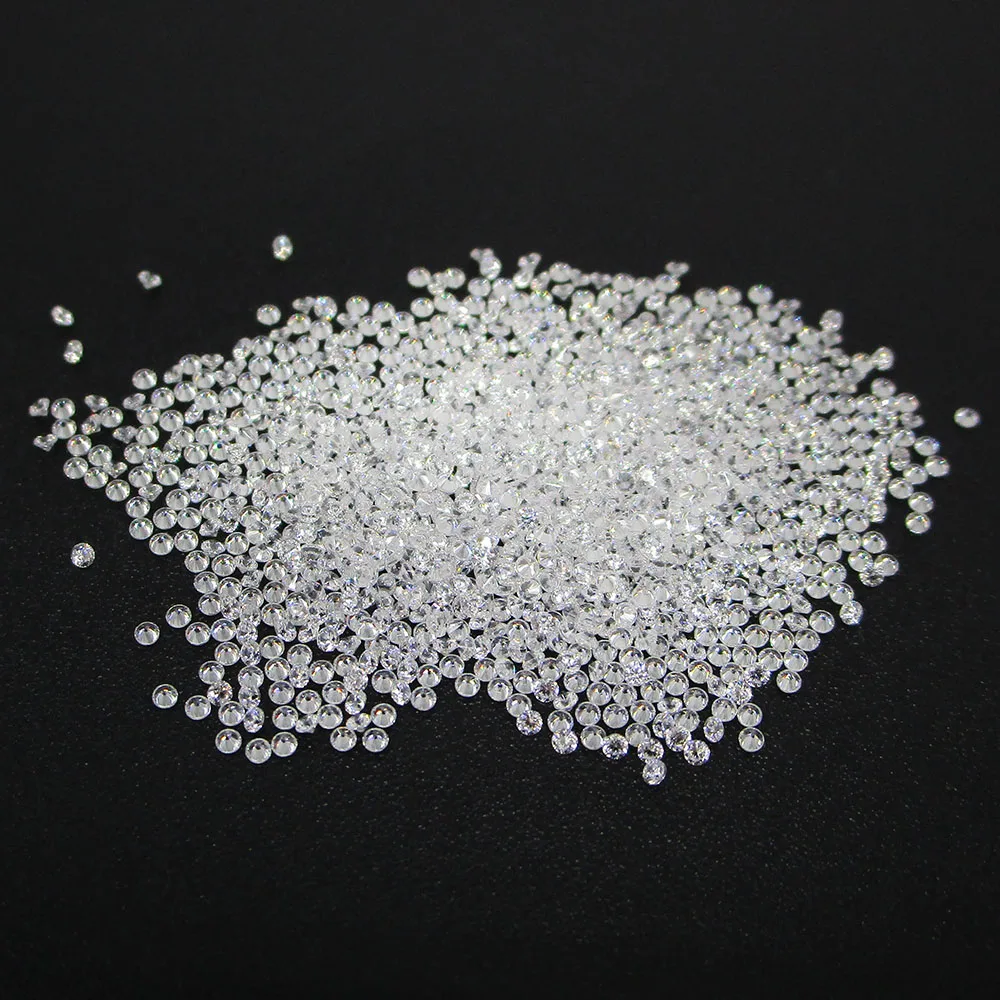 50pcs Wholesale AAA 0.8mm to 2mm White Loose Cubic Zirconia 1mm 1.5mm  Bead Stones Round Cut Zircon