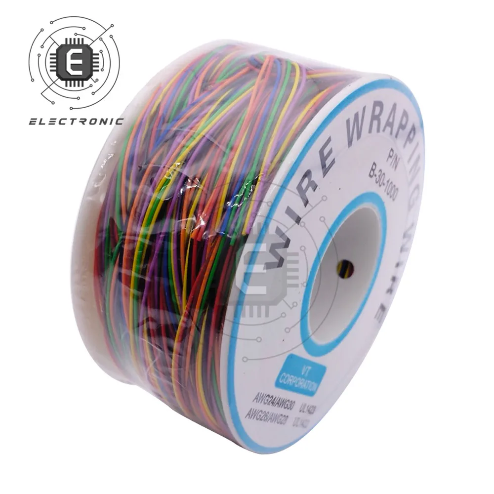 One Roll 280m 30AWG Wrapping Wire Tin Plated Copper Solid Cable Breadboard Jumper Insulation Electronic Conductor Wire Connector