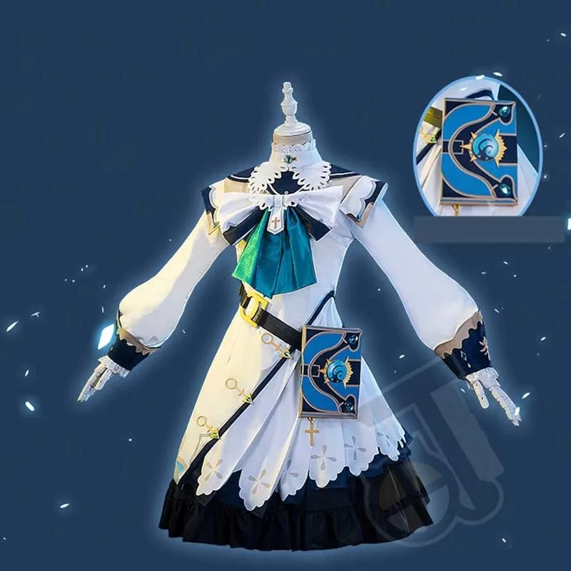 

COSLEE Genshin Impact Barbara Game Suit Lovely Dress Uniform Cosplay Costume Halloween Outfit For Women Men New