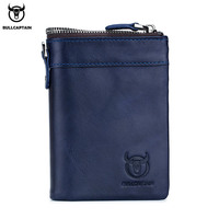 Bullcaptain Vintage Leather Buckle Wallet Coin Purse Wallet Card Men's Wallet Cartera Hombre Men's Handbag RFID Holder