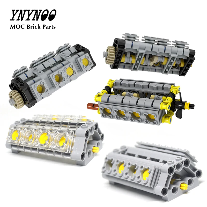 NEW Technical V8 Piston Engine V8 Cylinder Crossplane Ver. MOC Building Blocks Model DIY Bricks Toy fot for High-tech Cars Parts