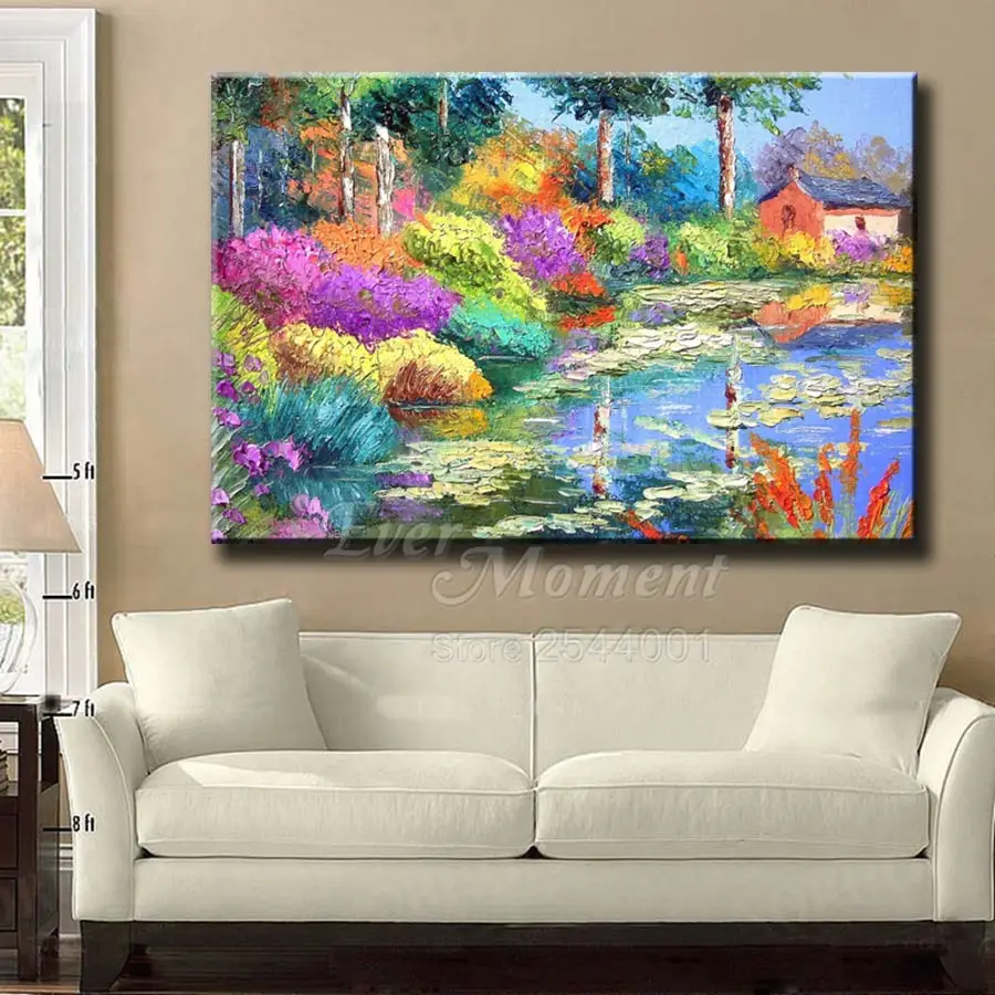 Ever Moment Diamond Painting Handmade Full Square Colorful Flower House Village 5D DIY Hobby Art Diamond Embroidery ASF1876