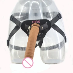 FAAK dual layer silicone dildo with suction cup strap on penis realistic pants harness strapon dildos discreet package sex toys