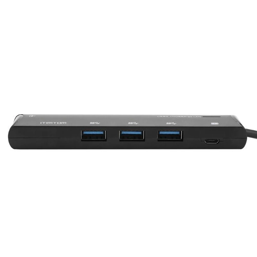 3 منافذ USB 3.0 إلى RJ45 محور جيجابت LAN محول إيثرنت مع موصل USB-C