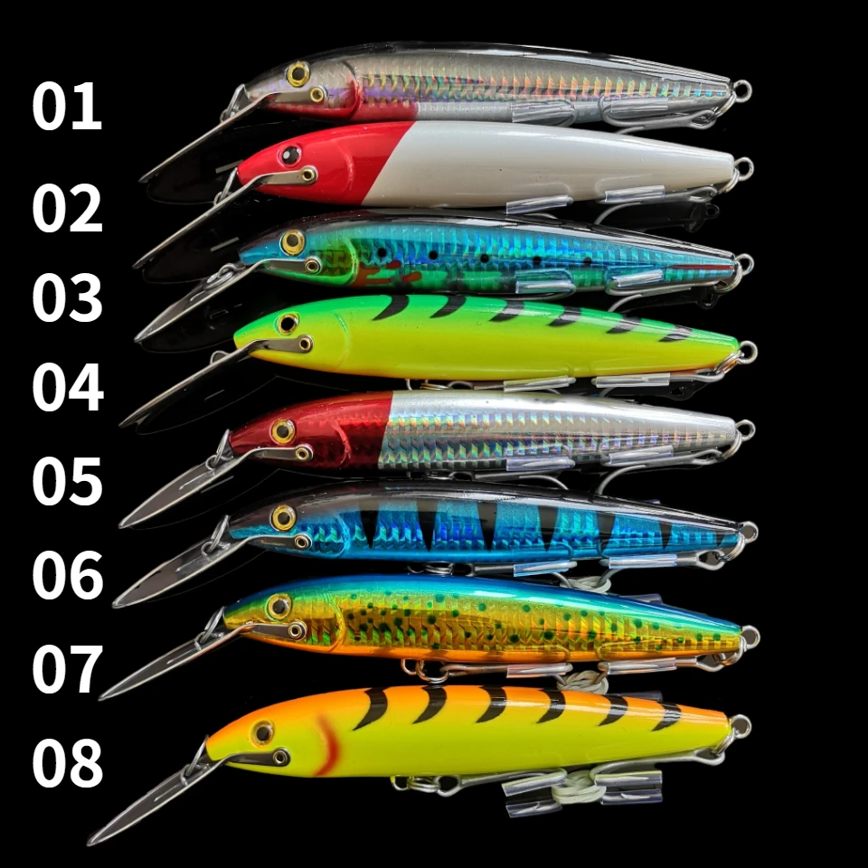 Swolfy 1pcs 130mm/32,5g 185mm/60g Troll ing Thunfisch Angel köder große sinkende See köder Elritze lockt Fisch köder vmc Haken – Detail 1
