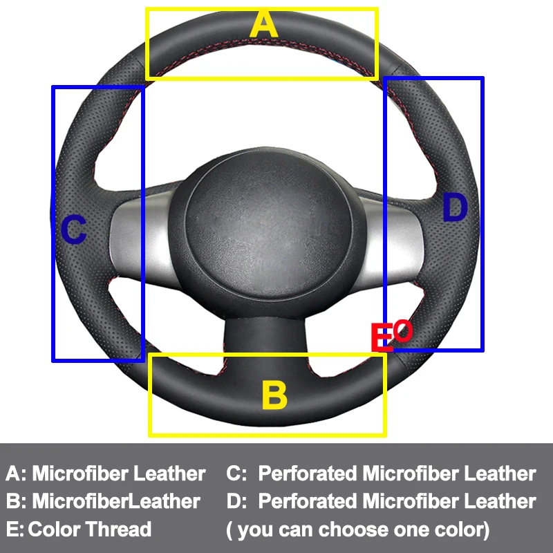 Car Auto Steering-Wheel Cover For Nissan March 2010 - 2015 Sunny 2011- 2013 Versa 2012-2014 Almera Cube NV200 Funda Volante 2012
