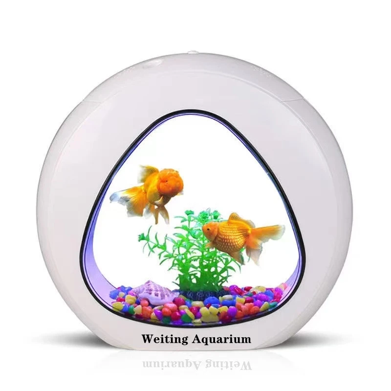 Weiting aquarium small fish tank mini desktop aquarium creative gold fish tank illuminazione a LED viene fornito con filtro per uso domestico fish