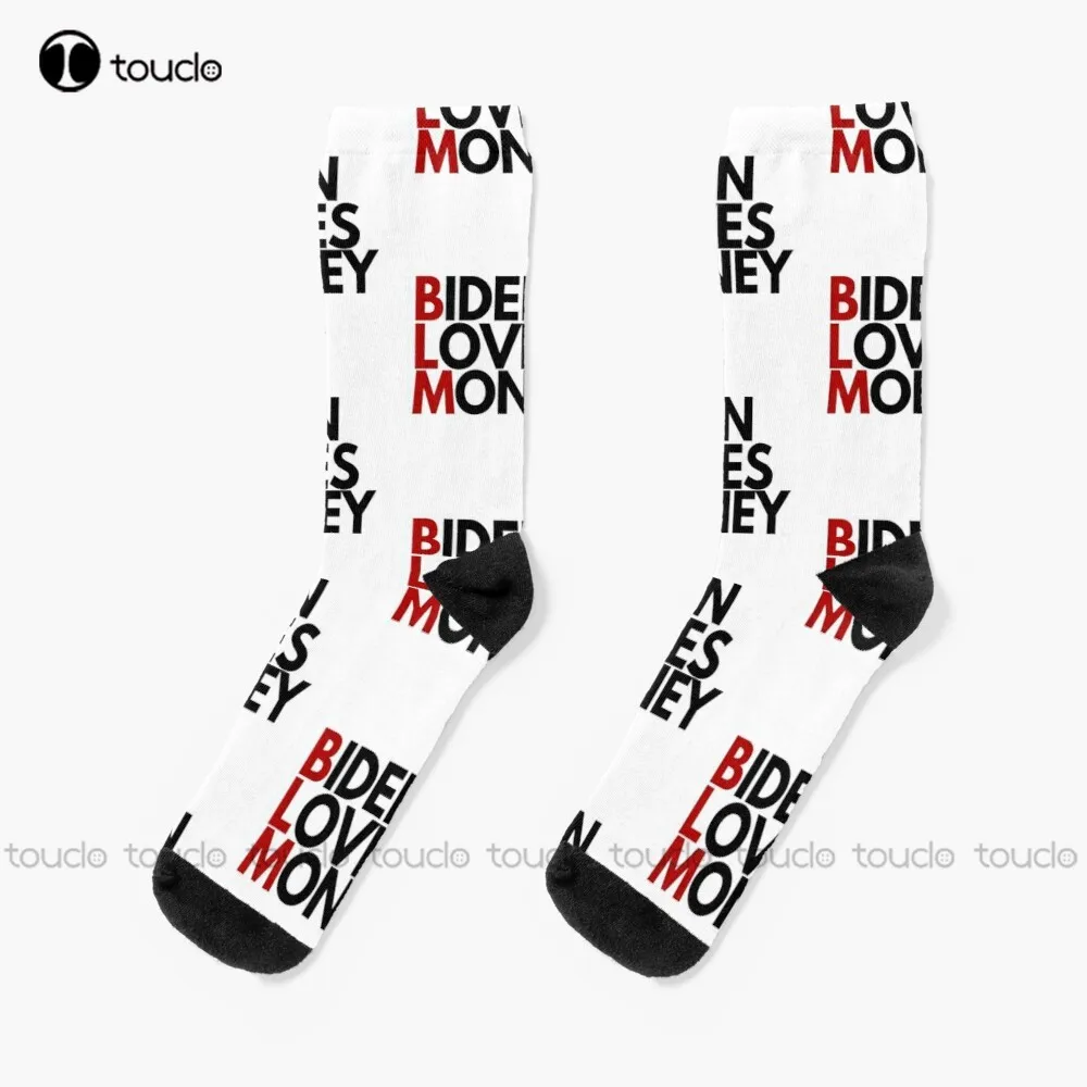 

Blm Biden Loves Money Socks Workout Socks Women Personalized Custom Unisex Adult Teen Youth Socks 360° Digital Print Funny Sock