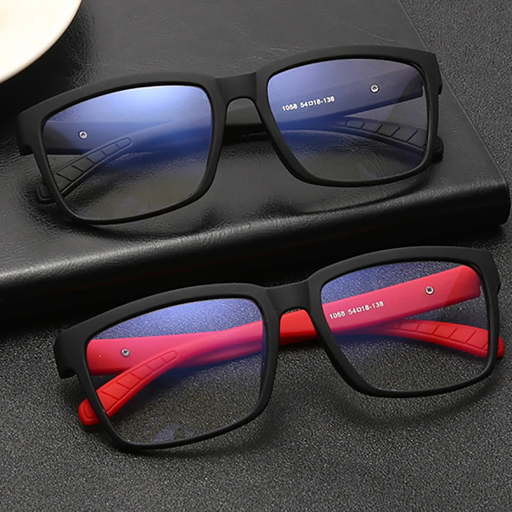 Retro Matte TR90 Anti Blue Light Glasses UV400 Men Office Computer Blocking Women Square Optical Eyeglasses Frame