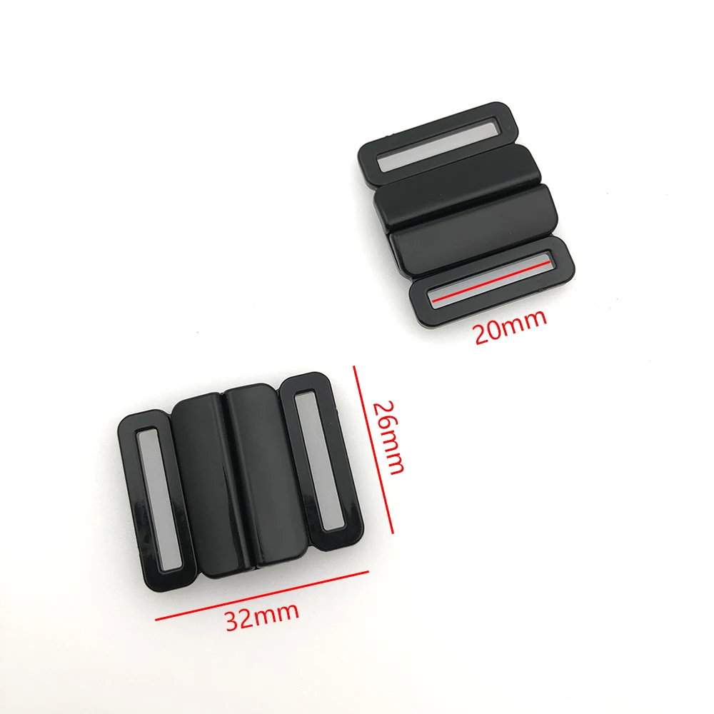 High quality 20mm Plastic Bra Buckles Front Closure Swimwear Back Clip Clasp Dance Clothes Link Garment Connectors DIY Parts