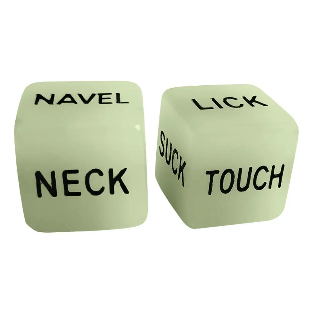 

1Pair Luminous Sexy Dice Beautiful English Carving Couples Dice Play Game Dices Toys Playing Games For Bar KTV