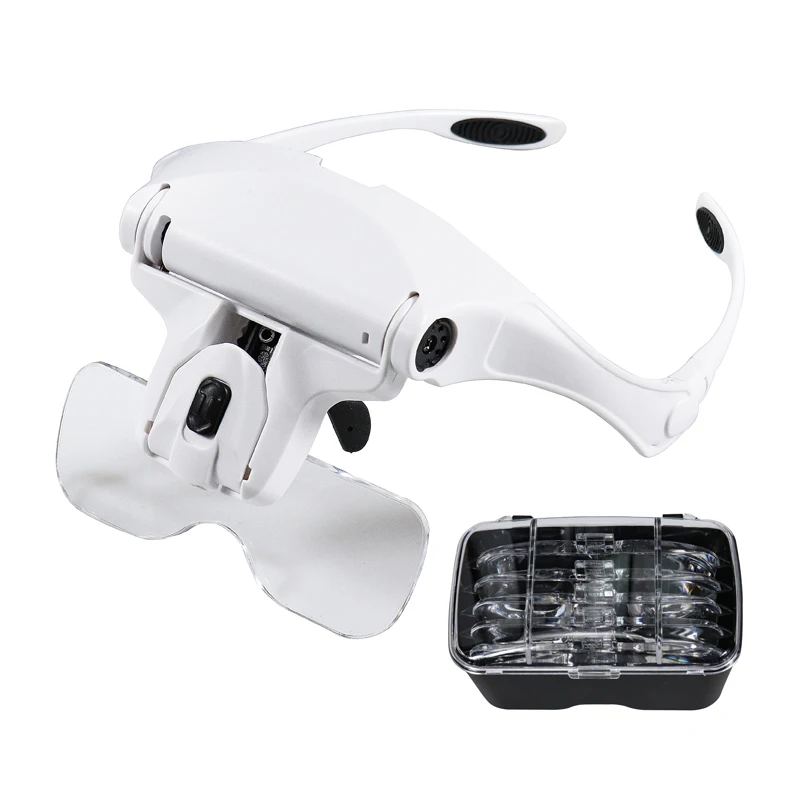 magnifying glass illuminated magnifier glass With Adjustable 5 Lens Loupe LED Light For Soldering Reading repairing electronics