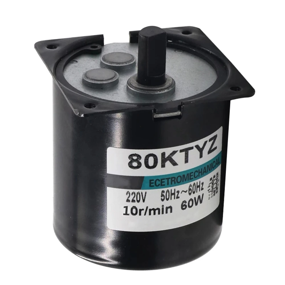 80KTYZ 60W Permanent Magnet Synchronous Motor AC 220V Metal Gear Motor High Torque 275KG Reducer Speed 5-50rpm Reverse Engine