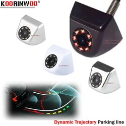 Koorinwoo Car Rearview camera With Dynamic Trajectory Moving Parking Line Black White Colorful Parking Assistance Reverse Backup