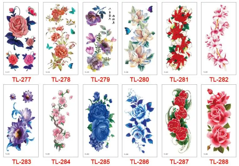 

Fashion Removable Women Lady 3D Flowers Waterproof Temporary Tattoo Stickers Beauty Body Art Tattoos 1000pcs SN526