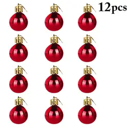 12Pcs/Set Christmas Ball Ornament Shiny Xmas Tree Decoration Accessories Hanging DIY Party Decor For Home Store