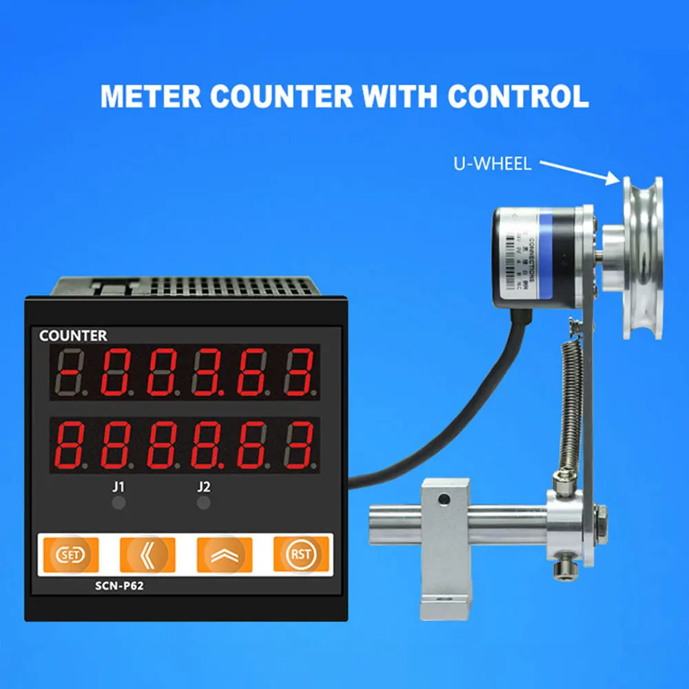 Smart length meter Roller type electric cable electronic digital display With controller Length up and down counter SCN-P61