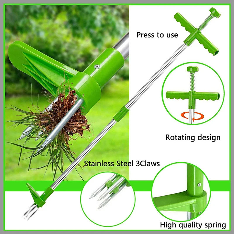 Weed Puller Long Handle Stand Up Weeder Garden Weeding Tool Weed Hound Weed Puller For Dandelion,, Standup Weed Root Grabber