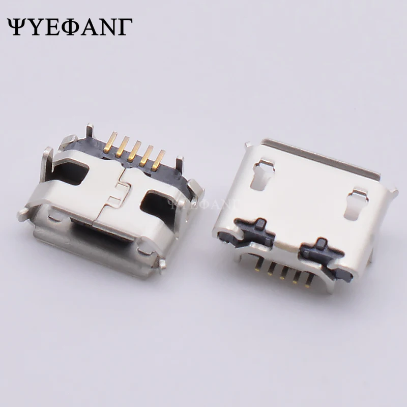 10pcs Micro USB 5pin Jack Female Socket Connector OX Horn Curly Mouth for Tail Charging Mobile Phone
