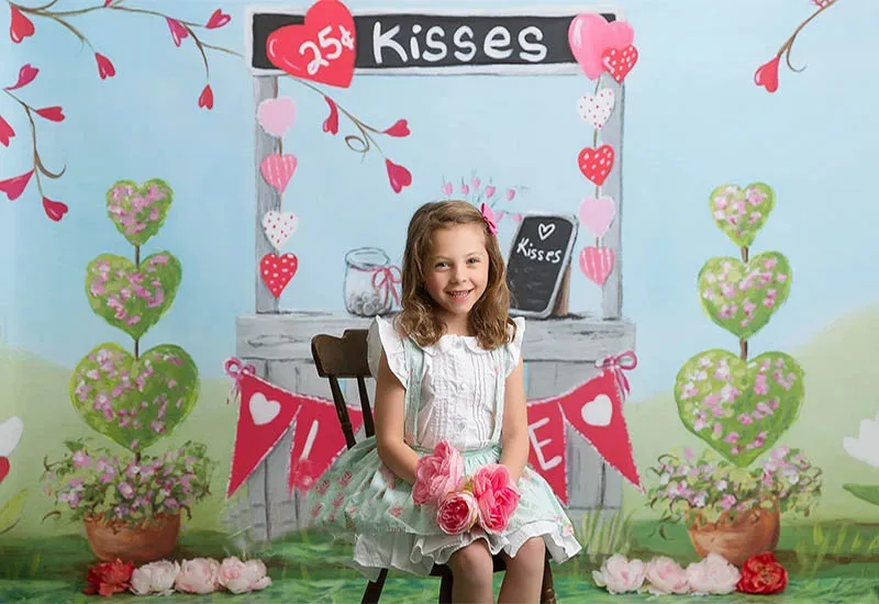 Mehofond Valentine's Day Photography Background Love Hearts Baby Shower Portrait Child Birthday Backdrop Photo Studio Props