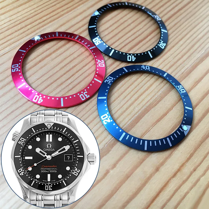 

33.15mm Luminous Aluminum watch bezel insert wheel for men's OMG sea-master automatic watch case parts 212.30.36.20.01.001 tools