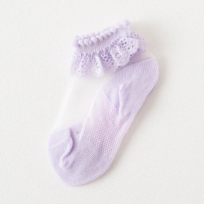 New girls lace socks spring summer casual thin girls's children's socks