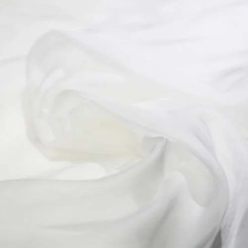 Imagen 2 del producto Tela de gasa china de seda blanca natural, 140 cm de ancho, Color sólido, suave, transparente, ropa, mareriales, Real, venta al por mayor