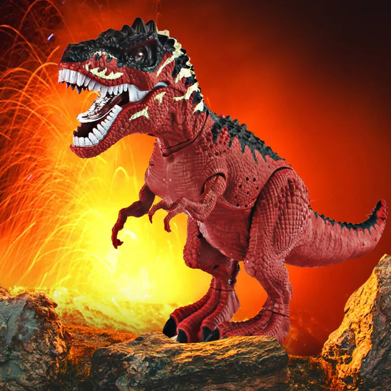 Electric Dinosaur Tyrannosaurus Rex Walking Light Sounds Animal Model Toys For Boys Electricial Lay Egg Dinosaur Outdoor Toy