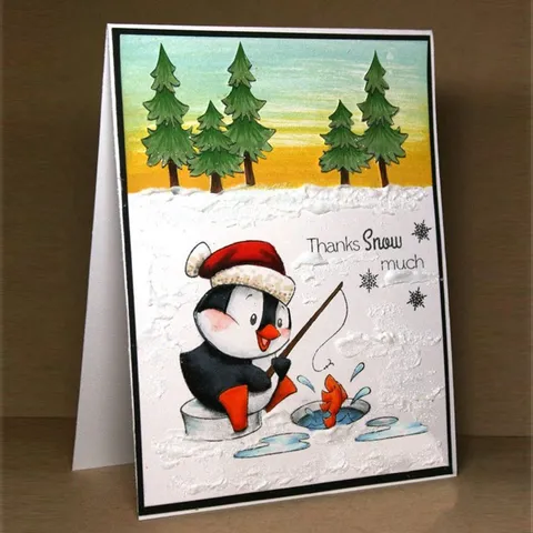 Прозрачный силиконовый штамп для скрапбукинга Little Penguin Christmas Reindeer Gnomies