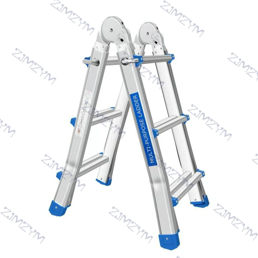 Escalera de espiga multifuncional para el hogar, escalera de aleación de aluminio engrosada, escalera de ingeniería plegable portátil, 3/4/5 escalones