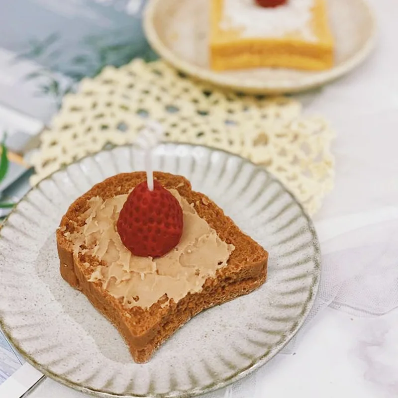 Toast Sliced Bread Aroma Candle Silicone Mold Poached Egg Cake Decoration Resin Mold Silicone Mold For Candle Making