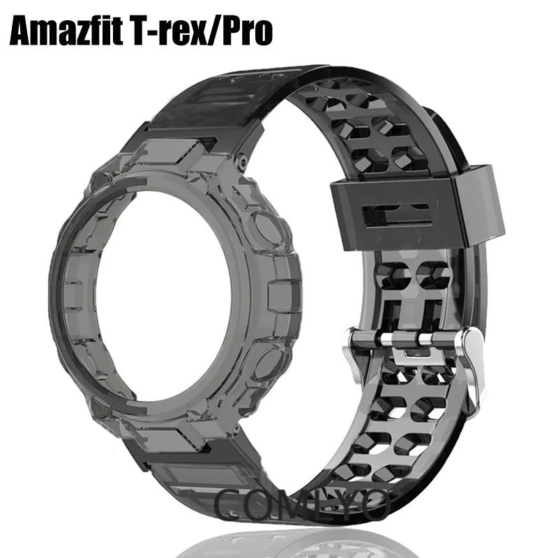 For Amazfit T rex Pro Strap TPU Clear Transparent Band Amazfit T-rex bracelet Case Soft Protective Shell Bumper