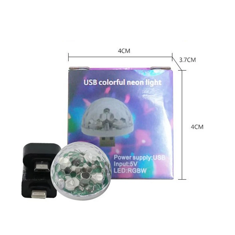 Mini USB Light DJ RGB Mini Colorful Music Sound Light USB Apple Android Phone Disco Light Family Party Ball Atmosphere Lamp