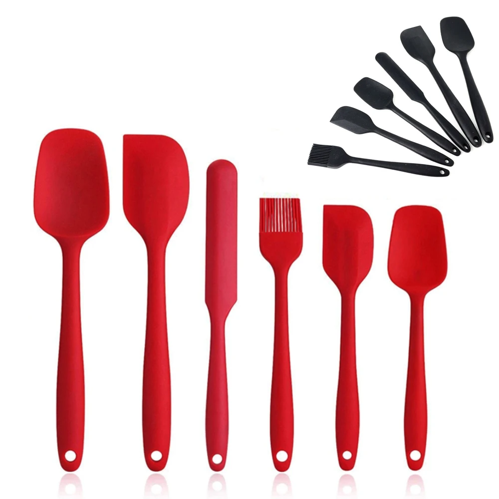 

6Pcs/Set Silicone Spatula Set Scraper Spoon Brush Kitchen Cooking Baking Tool