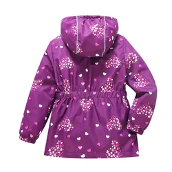 New Fashion Jacket For Girls Flower Warm Teenage Coat Children's Jackets Baby Double-deck Fleece Windbreakers Waterproof Clothes