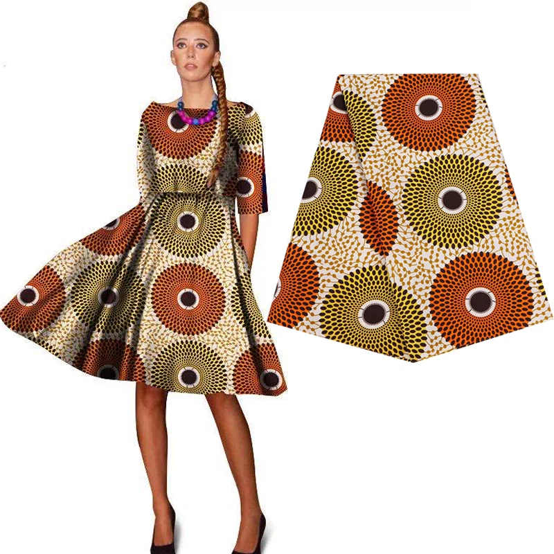 Ankara Africain Prints Tissu Real Wax Fabric Sewing Party Dress Carfts Material Africa Wrap 100% Polyester Pigh Quality Pagne