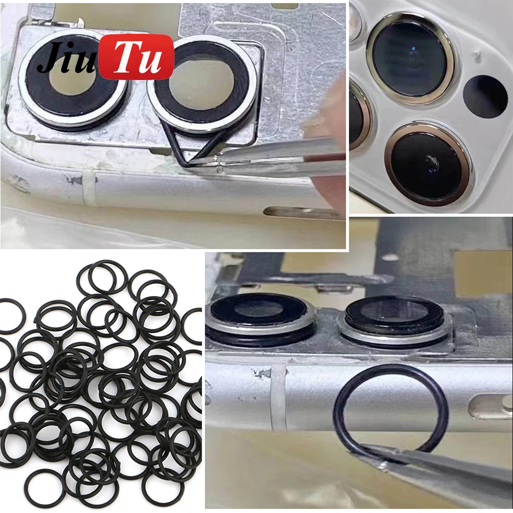 

Jiutu 100PCS Big Hole Back Glass Waterproof Lens Apron Rubber Ring After Replacing For iPhone X XS 11 12 12Pro Max