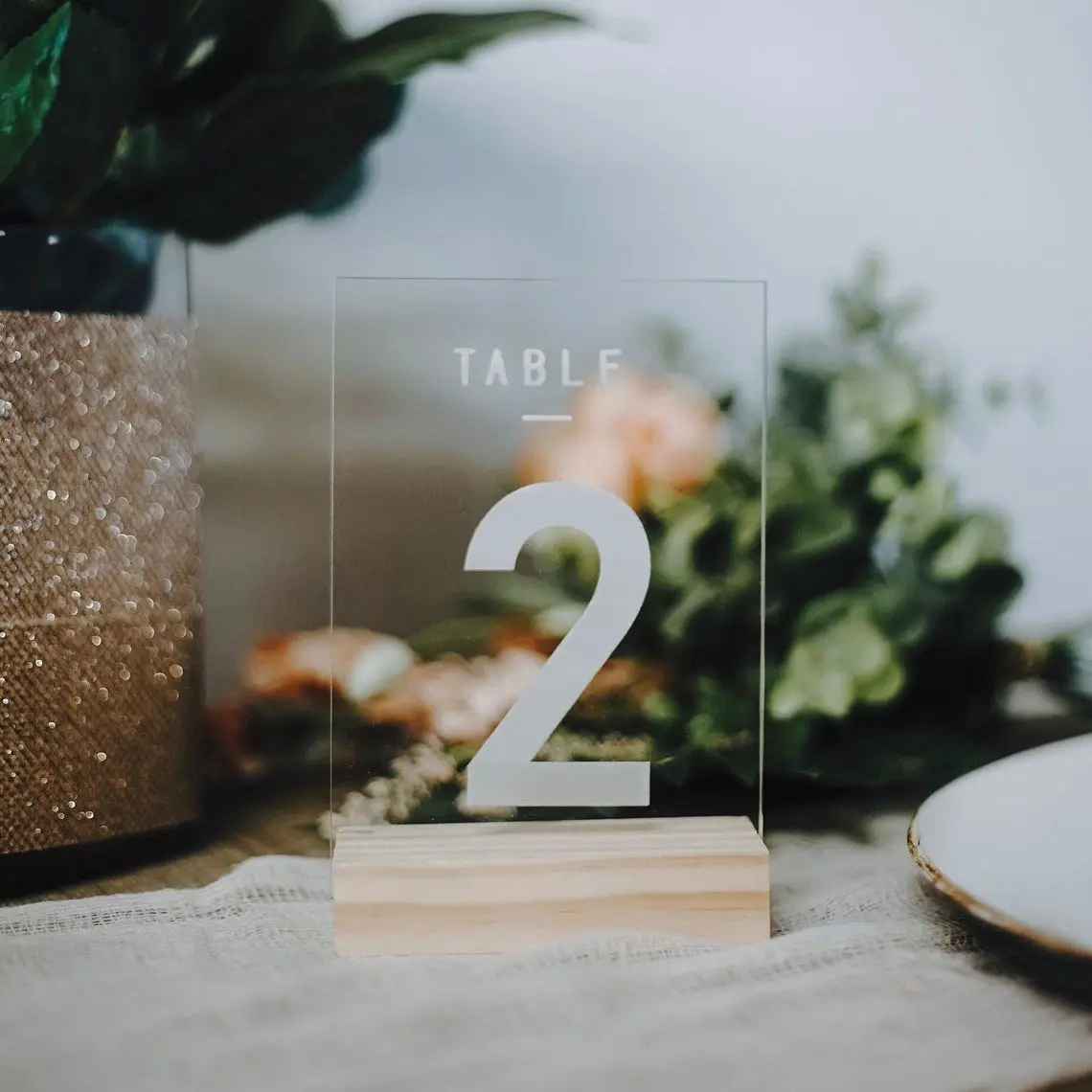 

Acrylic Vertical Table Numbers Clear Table Numbers Wedding Table Numbers Acrylic Table Numbers for Wedding-Modern Vintage