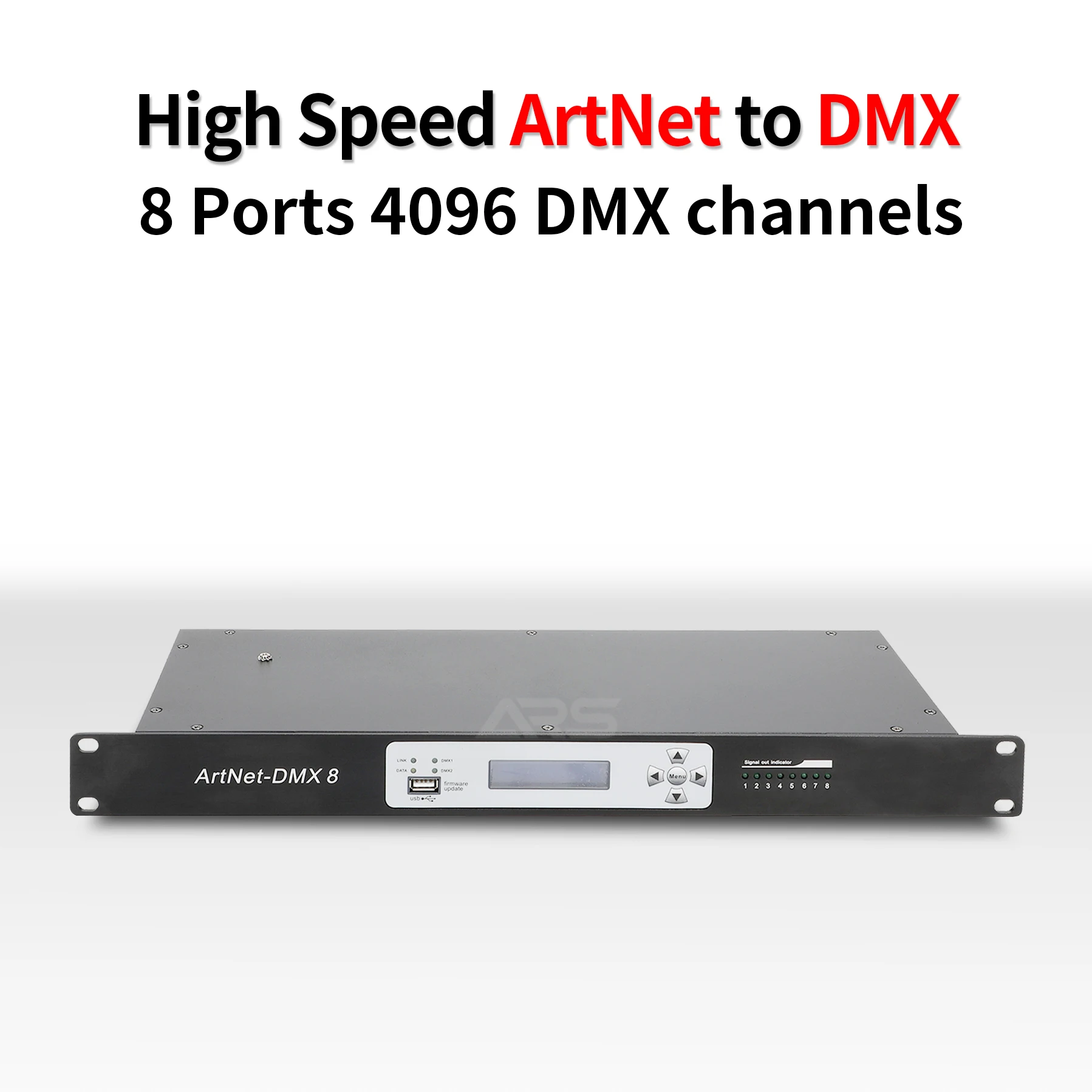 

ArtNet-DMX 8 узел DMX 512 Управление; 8 Порты и разъёмы Artnet конвертер для сценический светодиодный свет GrandMa2 шоу пикселей Управление матрица огни