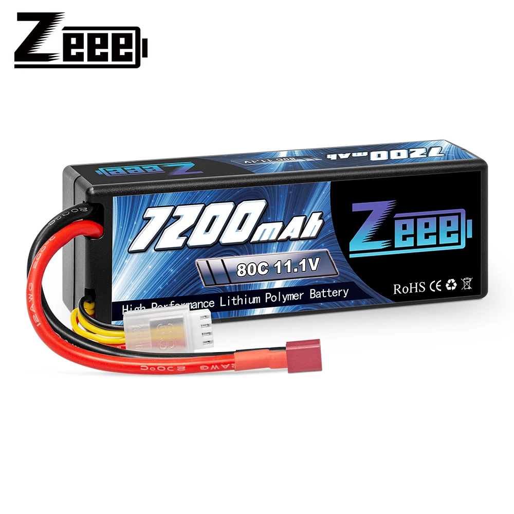 

Zeee 11.1V 7200mAh 80C 3S Lipo Battery with Deans Plug Hardcase Battery for RC Car Truck Boat RC Truggy FPV Airplane Buggy