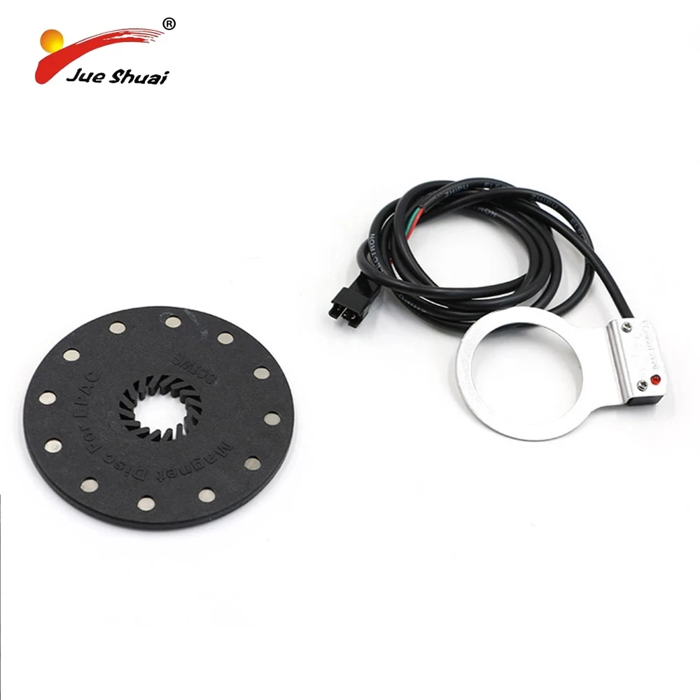 Electric Bike Pedal Sensor Assist 12 Magnet E bike Double Hall Right Side PAS System Male Connector DIY eBike Kit Cycling Parts