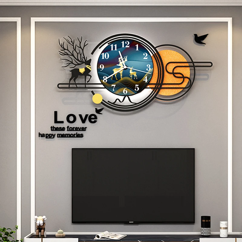 Practical Clock Wall Lamp Creative LED Light Living Room Bedroom Decoration Lamp Modern Study Restaurant Background Sconce