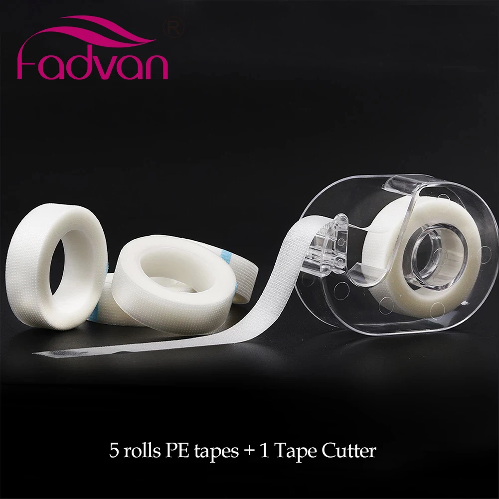 Fadvan Plastic Eyelash Tape Cutter+5pcs PE Tapes Adhesive Holder Under Eyelash Pad Cutter for Eyelashes Extension Makeup Tools