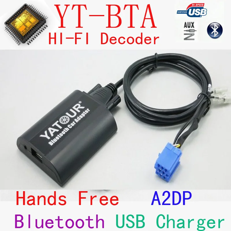 

Yatour BTA Bluetooth Hands Free Call A2DP Car kits For Renault Siemens VDO Dayton 8-pin A2DP Music for Smart Phone